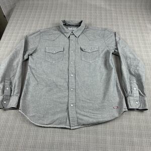 Levis‎ Western Shirt Mens Large Grey Pearl Snaps Western Cowboy Rodeo Ranch